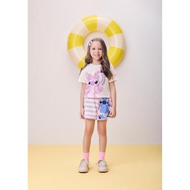 Imagem de Conjunto Blusa e Shorts Listrado Stitch Angel Momi-Feminino