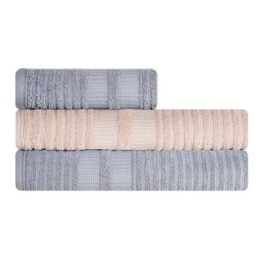 Imagem de Jogo de Toalha de banho grande Karsten Brisa 100% Algodão 430g/m² 3 peças 