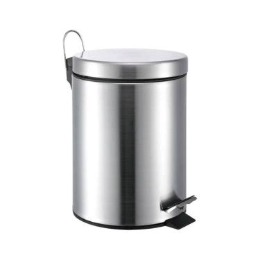 Imagem de Lixeira Mak Inox Aço Inox 3 Litros Com Pedal e Balde Ø17x27cm