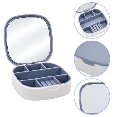 Imagem de Porta Joias Estojo Portátil Estojo Caixinha com Espelho Branco - Unive