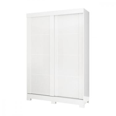 Imagem de Guarda Roupa Solteiro Turim 2 Portas 2 Gavetas MDF-MDP Branco Brilho Atualle Móveis