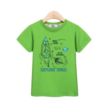 Imagem de Camiseta De Verão Para Meninos, Camiseta Com Desenho De Nave Espacial,