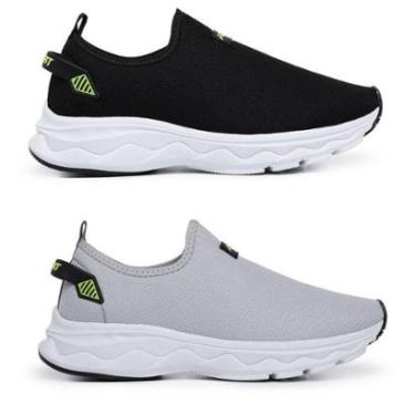 Imagem de Tênis Masculino Treino Academia Casual Confortável Leve Preto e Cinza-Masculino