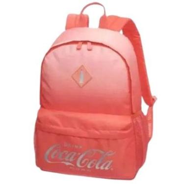 Imagem de Mochila Costas Juvenil Feminina Notebook Coca Cola Sunset Rosa-Feminino