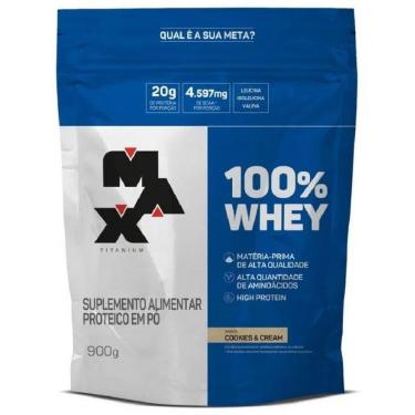 Imagem de Suplemento em pó Max Titanium 100% Whey proteínas100% Whey em sachê de 900g-Unissex