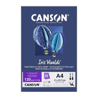 Imagem de Papel Canson A4 Iris Vivaldi 120g 25Fls - Escolha a cor, Azul Marinho