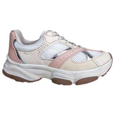 Imagem de Tênis Feminino Chunky Dakota Rosa e Off-White Solado Tratorado Platafo