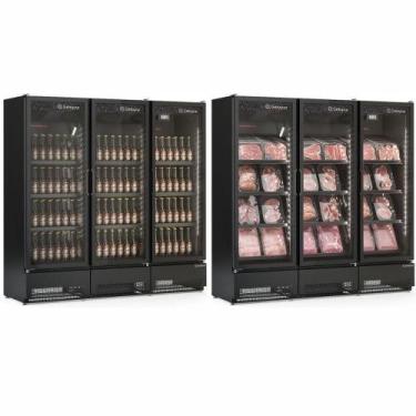 Imagem de Expositor Vertical Linha Carbono 3 Portas De Vidro Gcbc1450cb Gelopar 