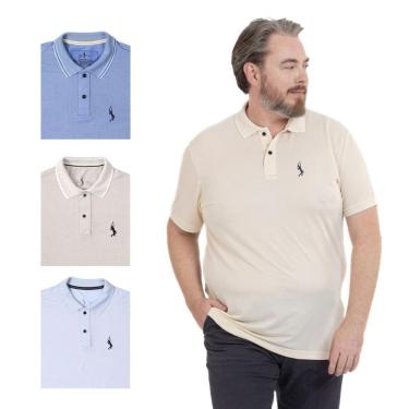 Imagem de Kit 4 Camisa Polo Plus Masculina Dia a Dia