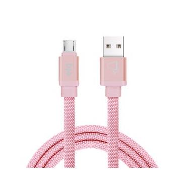Imagem de Cabo Micro USB, Sincronização e Recarga 12W 2.4A, Tecido Reforçado, 1 metro, Rosa, CNV510PK, ELG