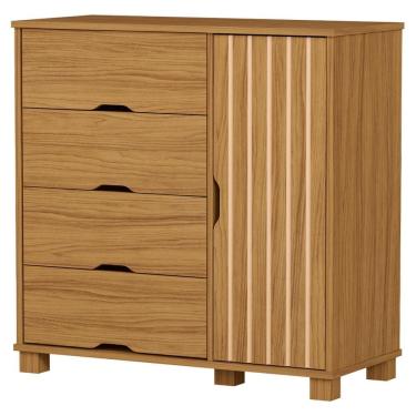 Imagem de Comoda 4 Gavetas 1 Portas MDF 81 cm Bela Decmade