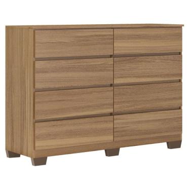 Imagem de Cômoda 8 Gavetas Sintra Amêndola Touch Com Pés - Demóbile