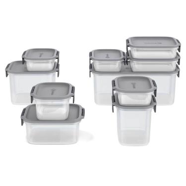 Imagem de Potes Herméticos de Plástico Electrolux Cinza 10 Unidades Empilháveis Modulares