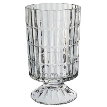 Imagem de VASO DECORATIVO ENFEITE PLANTA REDONDO COM PÉ VIDRO 10x17x17cm TRANSPARENTE