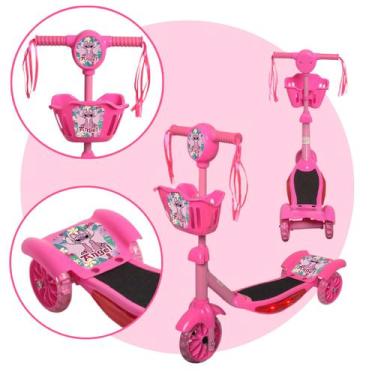 Imagem de Patinete Dóbravel 3 Rodas Criança Luz Led Menina Princesa - Toys 2U
