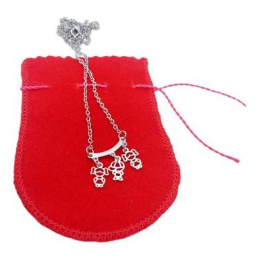 Imagem de Colar CHOKER AÇO INOX Mãe 2 MENINAS 1 MeninO 3 FILHOS PRATA - ASA