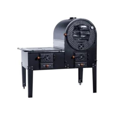 Imagem de Forno com Fogão a Lenha Direito Madeiras Tochinski Pátria Chapa Alumínio Mesa Esmaltada com Termômetro