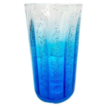 Imagem de Copo Longo Escuro Bolhas Acrílico Azul 50110 - EntreCasa