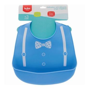 Imagem de Babador Silicone Pega Migalhas Azul +3 Meses Buba
