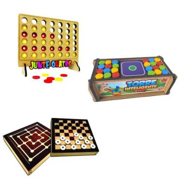 Imagem de Kit  3 Jogos Educativos e Pedagógicos - Maninho Brinquedos