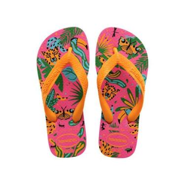 Imagem de Chinelo Havaianas Kids Top Fashion Infantil Feminino, Rosa, Laranja, 2