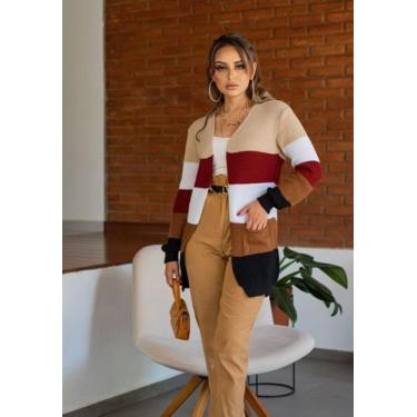 Imagem de Kimono de tricô Feminino - Inspiração Jdv Modas , Colorido, M