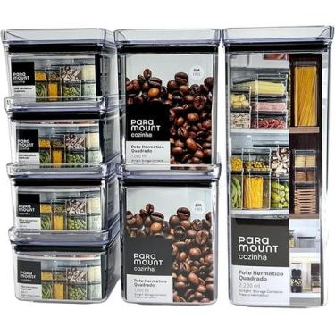 Imagem de Kit 7 Potes Lumini Herméticos Rentangular Acrílico p/ Alimentos Objeto