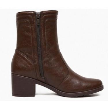 Imagem de Bota Piccadilly Feminino Maxi Cano Curto Original, Madeira, 39