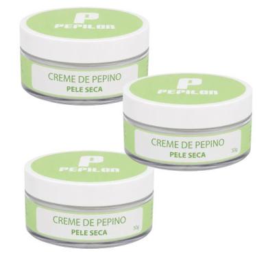 Imagem de Kit 3 Creme Hidratante Facial Pepino Pele Seca 50G - Pepilon