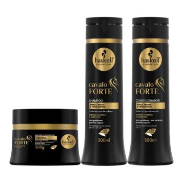 Imagem de Kit Haskell Cavalo Forte Shampoo Condicionador Máscara 300g