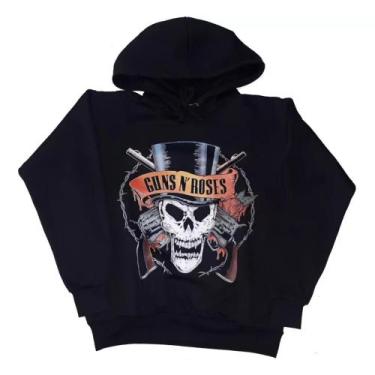 Imagem de Moletom Guns N Roses Preto Blusa de Frio infantil Rock  KG336 RCH, Pre