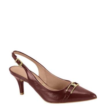 Imagem de Scarpin Feminino Slingback Salto Médio Vizzano 1185.1152 - Dark Carmim