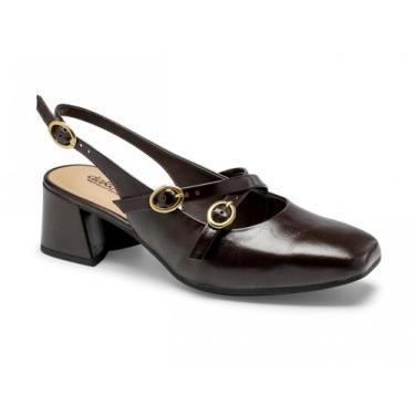 Imagem de Sapato Salto Bloco Aberto Dakota D0081 Feminino, Cacau, 35