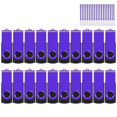 Imagem de Pen drive EASTBULL 2 GB USB 2.0 pacote com 20 unidades roxo