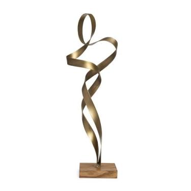 Imagem de Escultura Decorativa Abstrata em Metal Bronze 54cm 21565 Mart