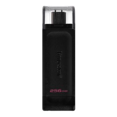 Imagem de Pendrive Kingston Datatraveler 70 256GB USB Type-C 3.2 Armazenamento Compacto Preto