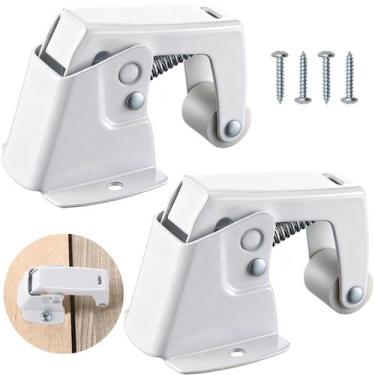 Imagem de Fecho de Porta Dreyoo, 2 Unidades, Zincado Branco, Base de 4,4 cm
