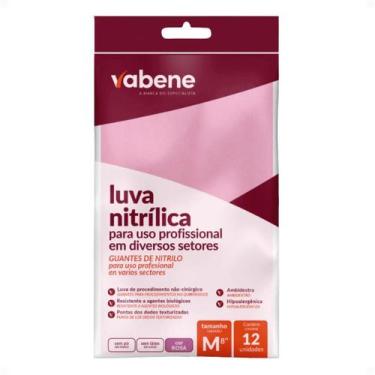 Imagem de Luva Nitrílica Industrial Vabene Tamanho M Com 12 Unidades Rosa Ref.: 