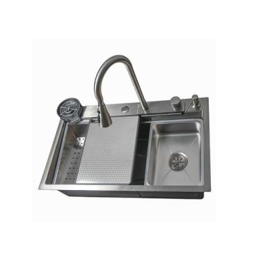 Imagem de Cuba Gourmet Premium Torneira Cascata Lavador de Copos Completa Pratea
