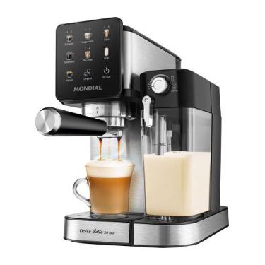 Imagem de Cafeteira Espresso Automática Dolce Latte 20 bar Mondial Preto e Inox 