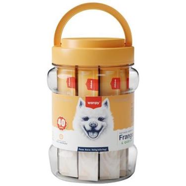 Imagem de Petisco Para Cachorro Wanpy Creamy Frango e Queijo Pote com 40 tubos 5