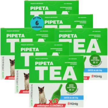 Imagem de Pipeta Tea 0,5 ml Antiparasitário Contra Pulgas Para Gatos de até 4 Kg