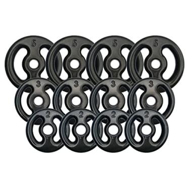 Imagem de Kit Anilhas Emborrachadas (Preta) 40 kg