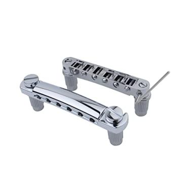 Imagem de Guyker Ponte de Guitarra Tune-O-Matic Prata para Guitarras Elétricas LP SG EPI 6 Cordas Cromada