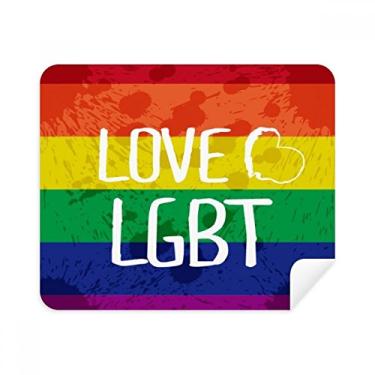 Imagem de Love LGBT Pano de limpeza de coração, tinta arco-íris, 2 peças, tecido de camurça