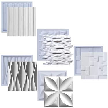 Imagem de Kit Formas de Gesso 3D e Cimento ABS pra Painel Revestimento de Parede FDG