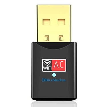 Imagem de Blueshadow Adaptador USB WiFi – Dual Band 2.4G/5G Mini WiFi ac Wireless cartão de rede dongle com antena de alto ganho para desktop, laptop, PC, suporta Windows XP Vista/7/8/8.1/10 (USB WiFi 600Mbps)