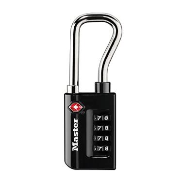 Imagem de Master Lock Cadeado, defina sua própria combinação de cadeado de bagagem aceito pela TSA, 3,9 cm de largura, 4696D, preto