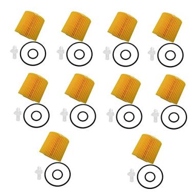 Imagem de Pacote com 10 filtros de óleo de motor compatíveis com Toyota Avalon Camry Highlander RAV4 Tacoma Sienna e mais substitui 04152-YZZA1,04152-31090, 04152-YZZG1