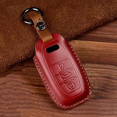 Imagem de CSHU Couro masculino feminino porta-chaves do carro capa porta-chaves chaveiro bolsa, adequado para Audi A1 A3 A4 A5 Q7 A6 C5 C6,2